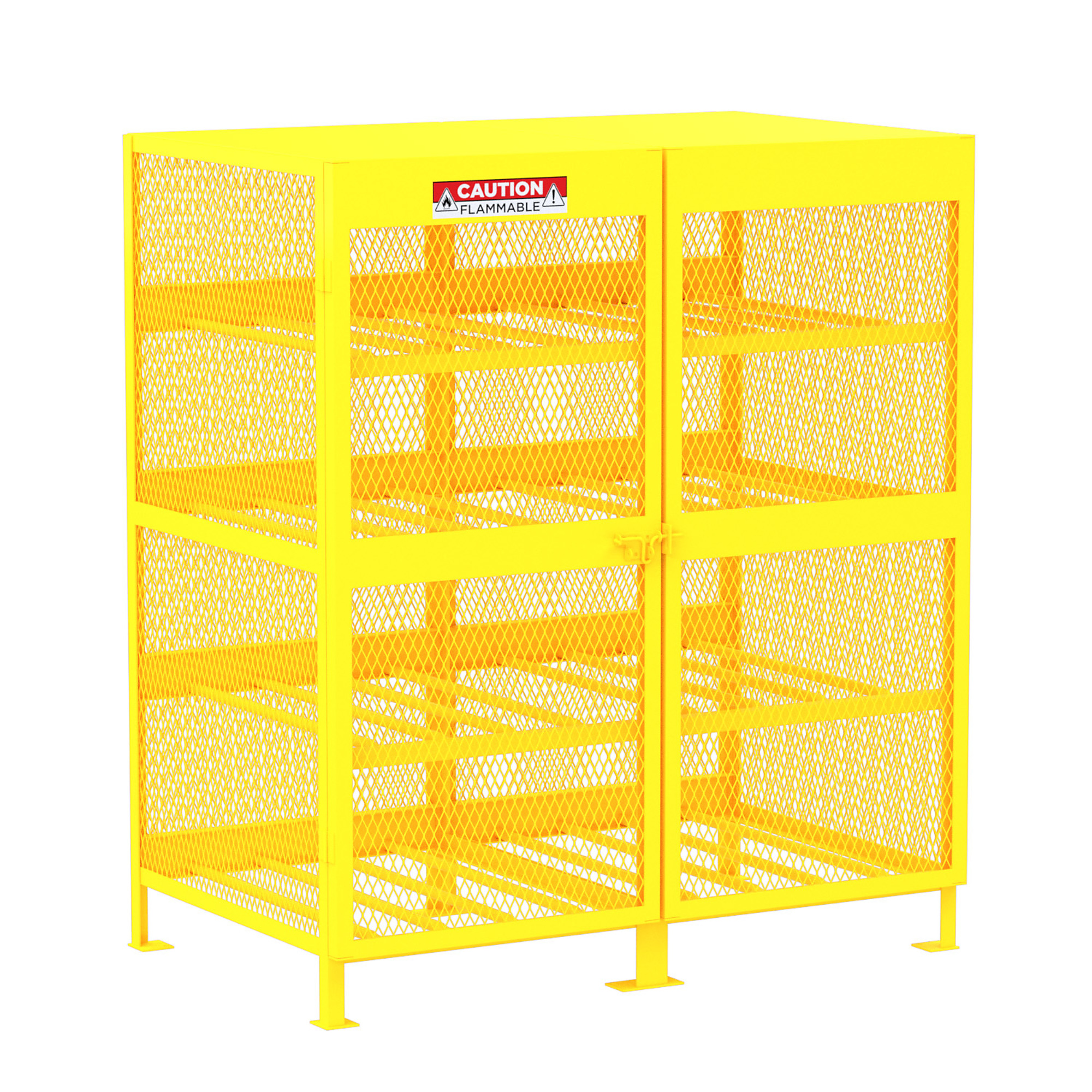 Valley Craft, Gas Cylinder Storage Cabinet, Height 71 in, Width 62 in, Color Yellow, Model# F89042